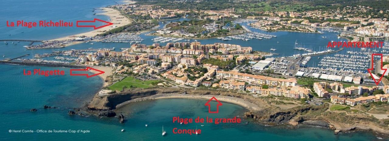 Cap D'Agde 300M Plage Du Mole,Vue Port,Parking,Lave Linge,Piscine Apartment Ngoại thất bức ảnh